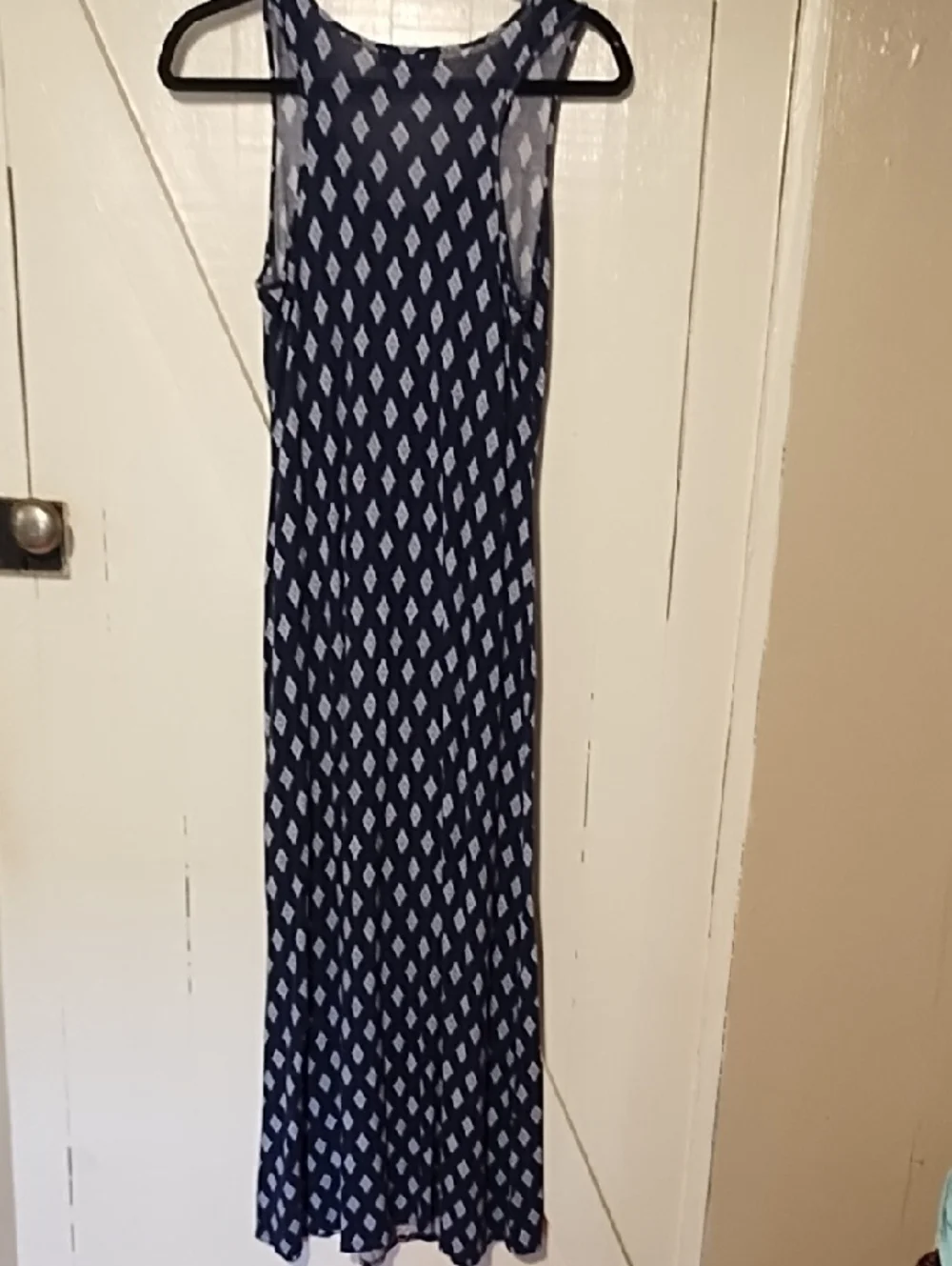 Pink Republic Navy Maxi Dress with Coral Center Border - Picture 7 of 8